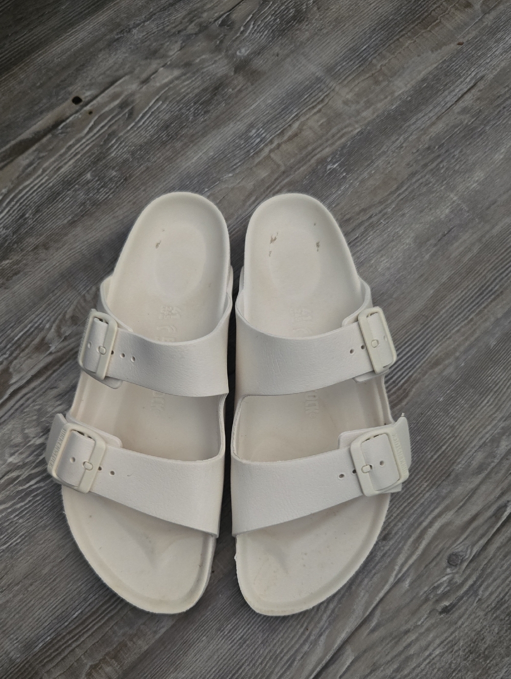 Birkenstock White Two-Strap Sandals